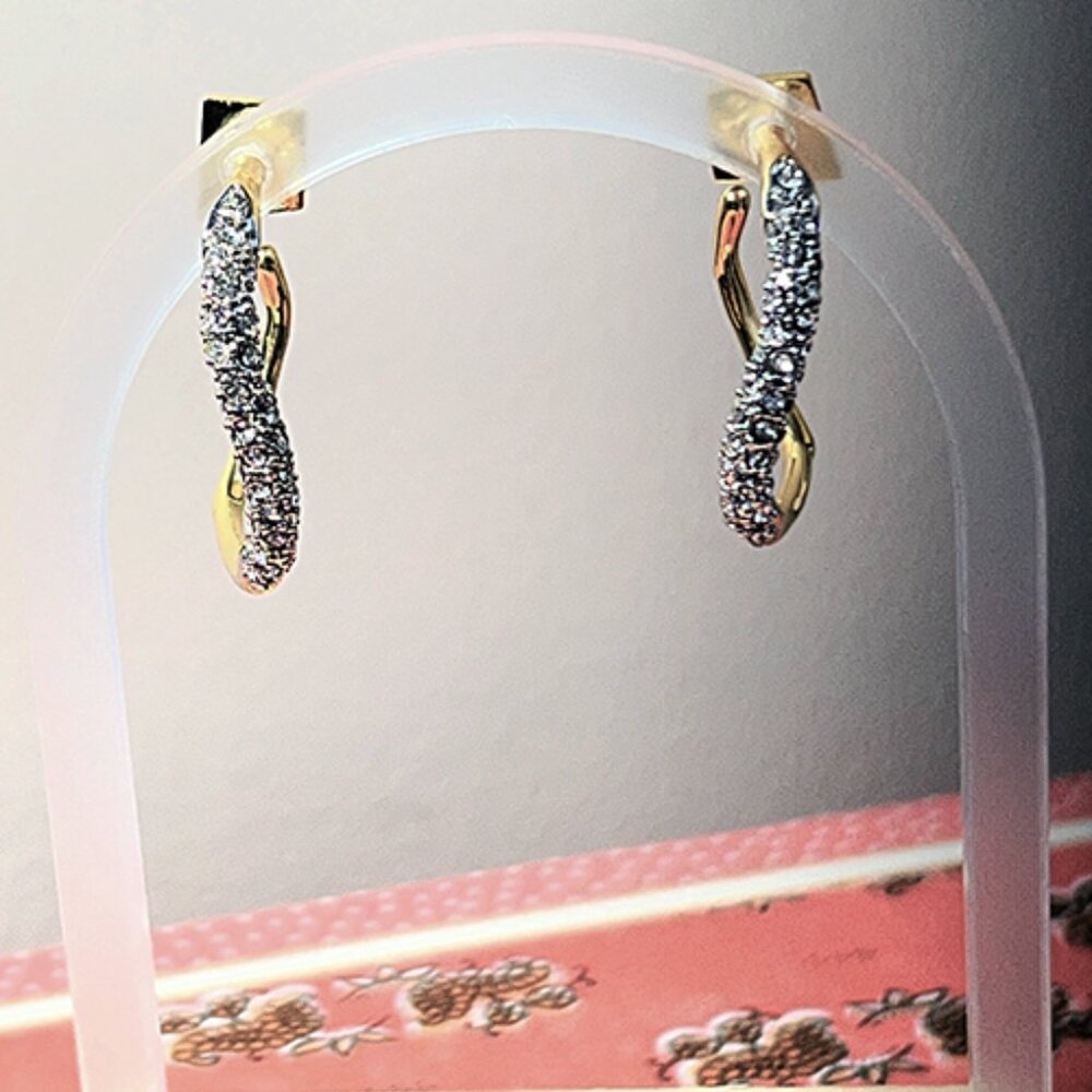 Alexis Bittar | Solanales Crystal Pavé Hoop Earrings NWOT